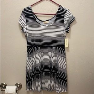 Striped black and white dress